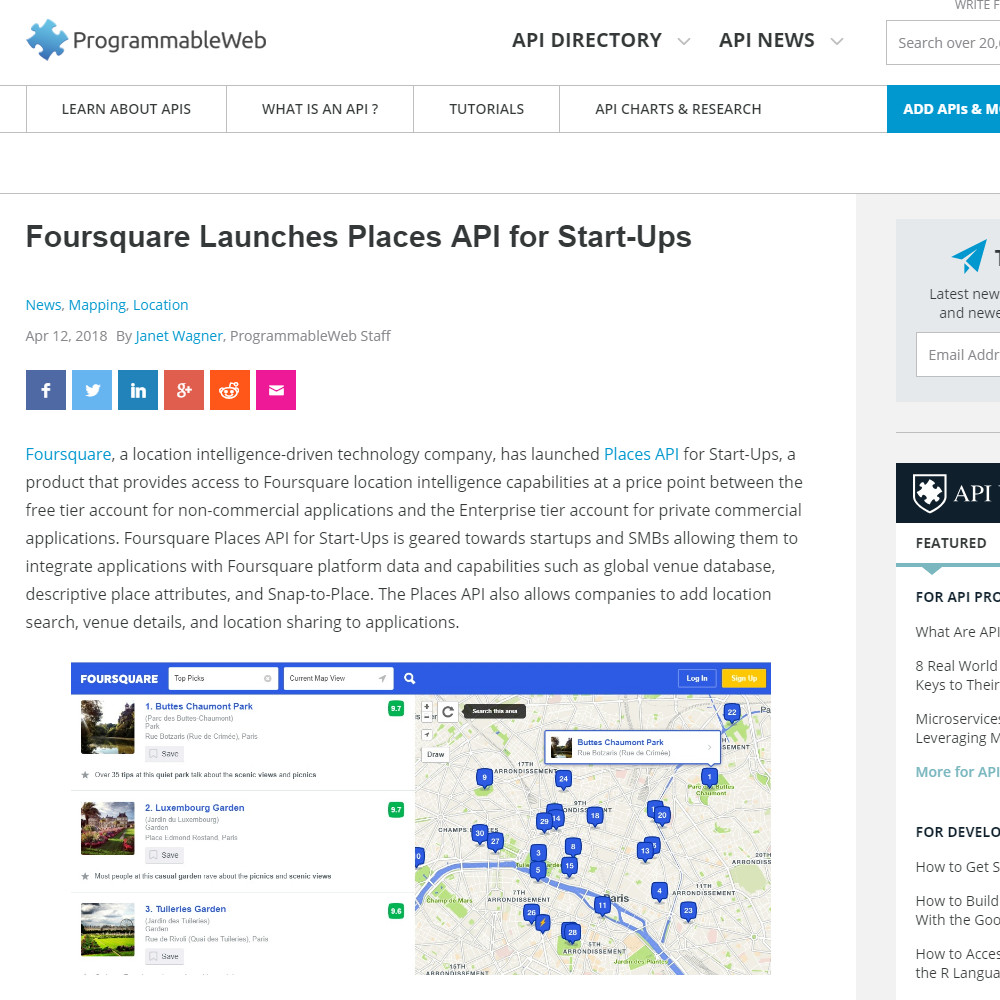 Foursquare Launches Places API for Start-Ups